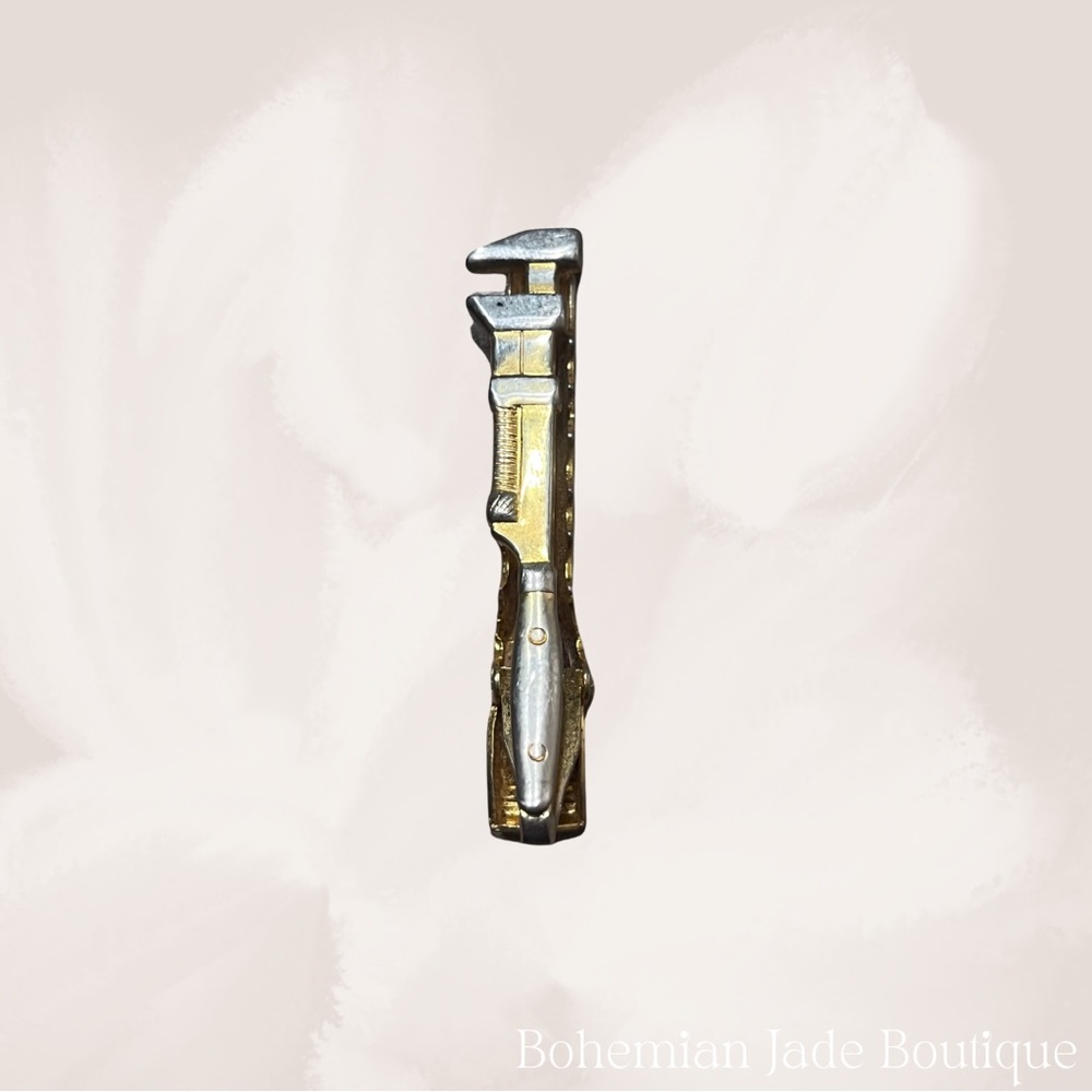 Vintage 1950s Unsigned Pipe Wrench Tie Bar Clip